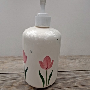 Tulipános tavasz, kerámia fürdőszoba szett - otthon & életmód - fürdőszoba - fürdőszobai tároló - Meska.hu