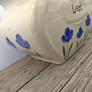 Tulipános kerámia fűszertartó kékben -  - Meska.hu