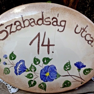 Kerámia Egyedi utcanévtábla -házszámtábla - otthon & életmód - ház & kert - házszám - Meska.hu