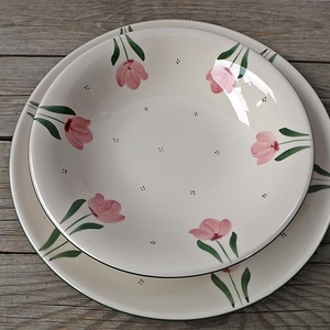 Tulipános  egyedi   étkészlet - otthon & életmód - konyhafelszerelés, tálalás - tálalás - tányér & étkészlet - Meska.hu