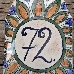 Kerámia egyedi házszám tábla-mediterrán-tulipán  - otthon & életmód - ház & kert - házszám - Meska.hu