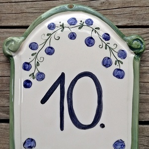 Kék a kökény egyedi kerámia házszám tábla -  - Meska.hu