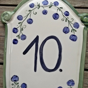 Kék a kökény egyedi kerámia házszám tábla -  - Meska.hu