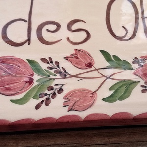 Pink tulipános kerámia Édes Otthon egy csipet csokival - otthon & életmód - ház & kert - isten hozott tábla - Meska.hu