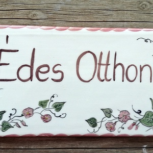 Édes Otthon,  kerámia pink tábla - otthon & életmód - ház & kert - isten hozott tábla - Meska.hu