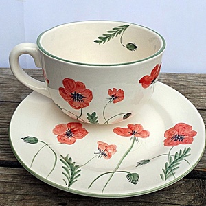 Pipacsos fél literes kerámia bögre tea imádóknak -  - Meska.hu