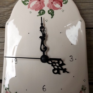 Rózsás -csipkés  romantikus kerámia óra - otthon & életmód - dekoráció - Meska.hu