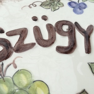 Szóló szőlő, mosolygó alma, csengő barack kerámia utcanévtábla - otthon & életmód - ház & kert - házszám - Meska.hu