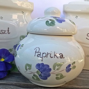 Kékfestő liszt,cukor,só kerámia tartó-  -  - Meska.hu