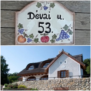 Szóló szőlő,kerámia utcanévtábla, Otthon & Életmód, Ház & Kert, Házszám, Festett tárgyak, Kerámia, MESKA