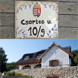 Magyar címeres - levendulás egyedi utcanévtábla - Meska.hu