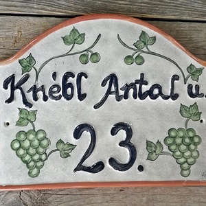 Egyedi  szőlő- Provence kerámia utcanévtábla  - otthon & életmód - ház & kert - házszám - Meska.hu