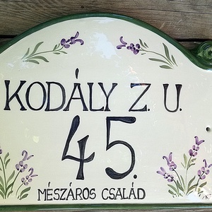 Levendula illat kerámia utcanévtábla  - otthon & életmód - ház & kert - házszám - Meska.hu