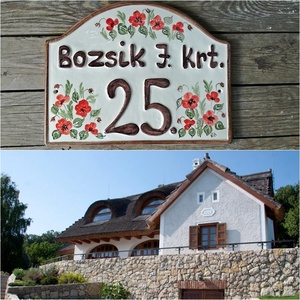Egyedi  pipacs- Provence kerámia utca névtábla , Otthon & Életmód, Ház & Kert, Házszám, Kerámia, MESKA