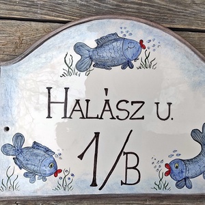  Egy nagy horgásznak, kerámia utca névtábla - otthon & életmód - ház & kert - házszám - Meska.hu