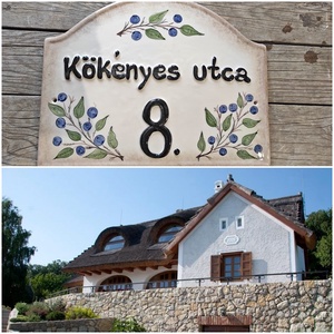 Kökény csokor kerámia utca név tábla - otthon & életmód - ház & kert - házszám - Meska.hu