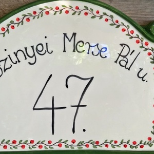 Bájos kis piros bogyós kerámia utca névtábla - otthon & életmód - ház & kert - házszám - Meska.hu