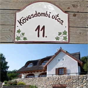 Borostyános kerámia utcanév tábla, Otthon & Életmód, Ház & Kert, Házszám, Kerámia, MESKA