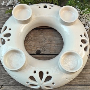 Karácsony... kerámia fehér - ekrü áttört-csipkés adventi  koszorú - karácsony - adventi díszek - adventi koszorú - Meska.hu Karácsony... kerámia fehér - ekrü áttört-csipkés adventi  koszorú - karácsony - adventi díszek - adventi koszorú - Meska.hu