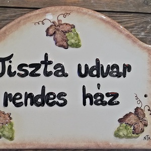 Kerámia utcanév és házszám tábla  - otthon & életmód - ház & kert - házszám - Meska.hu