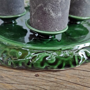 A  hagyomány és a zöld tisztelőinek- kerámia adventi koszorú - karácsony - adventi díszek - adventi koszorú - Meska.hu