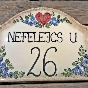 Kéknefelejcs kerámia  utca név tábla - otthon & életmód - ház & kert - házszám - Meska.hu