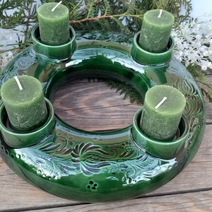 Karácsonyi kerámia adventi koszorú  - karácsony - adventi díszek - adventi koszorú - Meska.hu Karácsonyi kerámia adventi koszorú  - karácsony - adventi díszek - adventi koszorú - Meska.hu