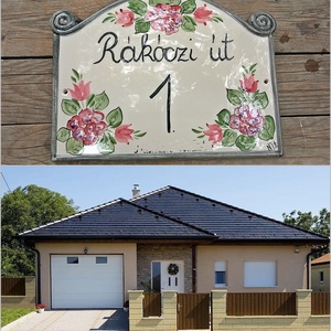 Pink modern rózsa kerámia utcanév tábla, Otthon & Életmód, Ház & Kert, Házszám, Kerámia, MESKA