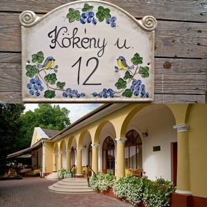 Cinkepár kökény ágon kerámia utca név tábla, Otthon & Életmód, Ház & Kert, Házszám, Kerámia, Festett tárgyak, MESKA