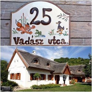 Vukk-tás kerámia ház és utca név tábla, Otthon & Életmód, Ház & Kert, Házszám, Kerámia, Festett tárgyak, MESKA