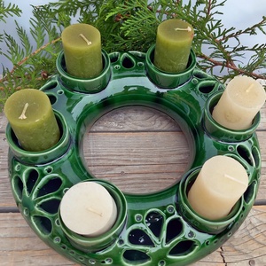 Görögkatolikus zöld áttört- kerámia adventi koszorú - karácsony - adventi díszek - adventi koszorú - Meska.hu Görögkatolikus zöld áttört- kerámia adventi koszorú - karácsony - adventi díszek - adventi koszorú - Meska.hu