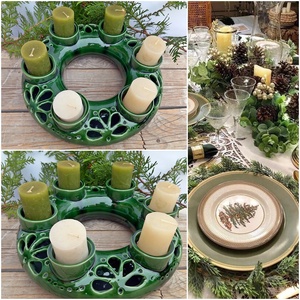 Görögkatolikus zöld áttört- kerámia adventi koszorú - Meska.hu