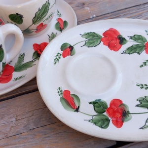 Pipacs imádóknak  2 személyes  reggeliző - teás készlet, Otthon & Életmód, Konyhafelszerelés, tálalás, Tálalás, Teás- és kávés pohár, készlet, Kerámia, MESKA