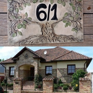 Életfa egyedi kerámia utca névtábla, Otthon & Életmód, Ház & Kert, Házszám, Kerámia, MESKA