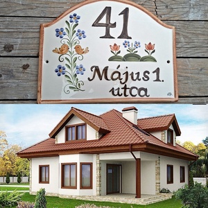 Kerámia egyedi népi utcanévtábla -házszámtábla , Otthon & Életmód, Ház & Kert, Házszám, Kerámia, MESKA