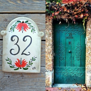 Népi ...kerámia házszámtábla, Otthon & Életmód, Ház & Kert, Házszám, Kerámia, MESKA