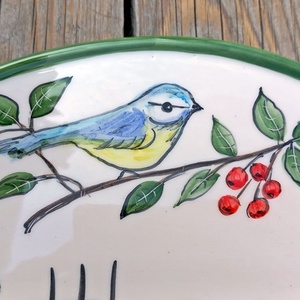 Piros berkenye ágonkicsi cinke  kerámia utca név tábla - otthon & életmód - ház & kert - házszám - Meska.hu