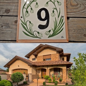 Hóvirág kerámia ház és utcanév tábla - Meska.hu