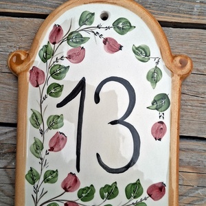 Csipkebogyósan-kerámia házszámzabla - otthon & életmód - ház & kert - házszám - Meska.hu