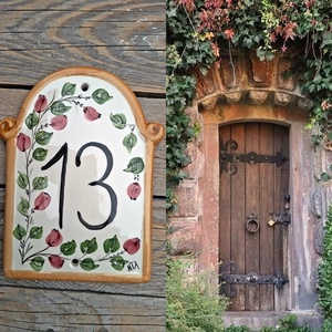 Csipkebogyósan-kerámia házszámzabla - Meska.hu