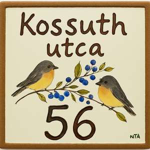 Vörösbegypár egyedi utcanévtábla, Otthon & Életmód, Ház & Kert, Házszám, Kerámia, MESKA