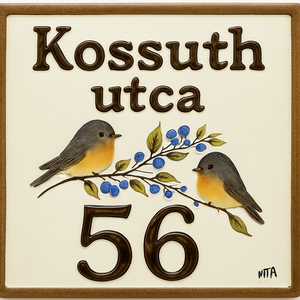 Vörösbegypár egyedi utcanévtábla - otthon & életmód - ház & kert - házszám - Meska.hu