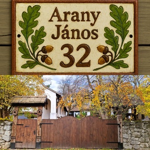 Tölgy egyedi utcanévtábla - Meska.hu