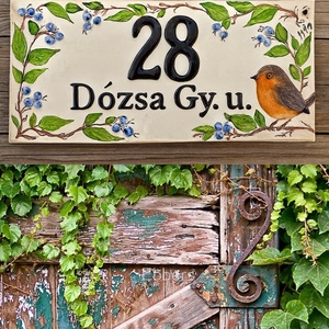 Vörösbegy egyedi utcanévtábla - Meska.hu