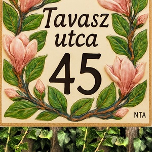 Maglónia egyedi utcanévtábla - Meska.hu