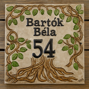 Életfa egyedi kerámia utca névtábla, Otthon & Életmód, Ház & Kert, Házszám, Kerámia, MESKA