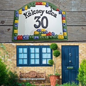 Legó-kerámia ház és utca névtábla, Otthon & Életmód, Ház & Kert, Házszám, Kerámia, Festett tárgyak, MESKA