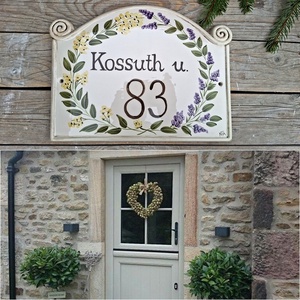 Akác és levendula-kerámia ház és utca névtábla, Otthon & Életmód, Ház & Kert, Házszám, Kerámia, Festett tárgyak, MESKA