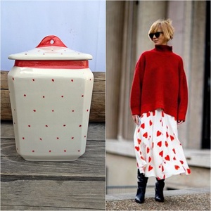 Vidéki romantika-ekrü-zöld  kerámia fűszertartó  készlet  - Meska.hu