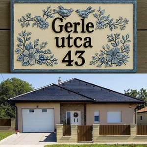 Minden így kezdődik...skicc egyedi utcanév tábla, Otthon & Életmód, Ház & Kert, Házszám, Kerámia, Festett tárgyak, MESKA